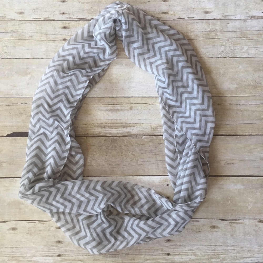 Grey Chevron Infinity Scarf